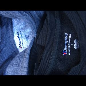 2 boys Champion sweatshirts L navy  & grey hoodie